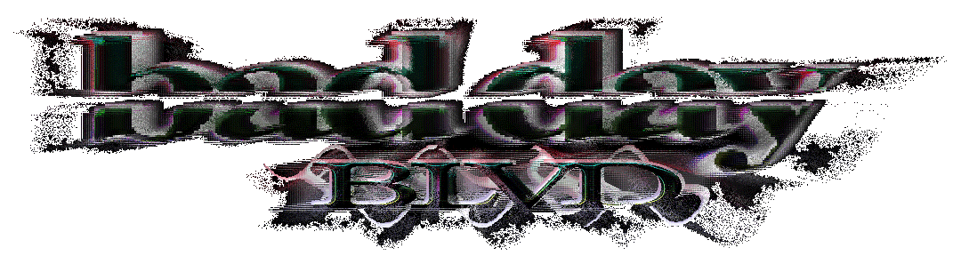 bad day boulevard text in a maximalist style
